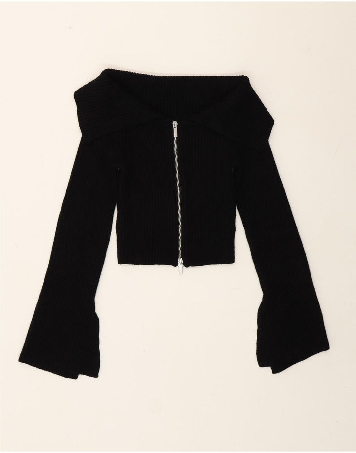 Zara Damen Bolero-Pullover UK 12 Medium Schwarz