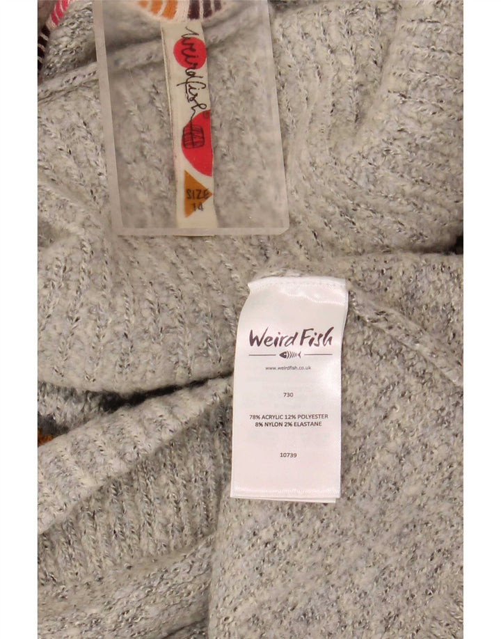 Weird Fish Rollkragenpullover für Damen, UK 14, Größe L, Grau, Fair Isle