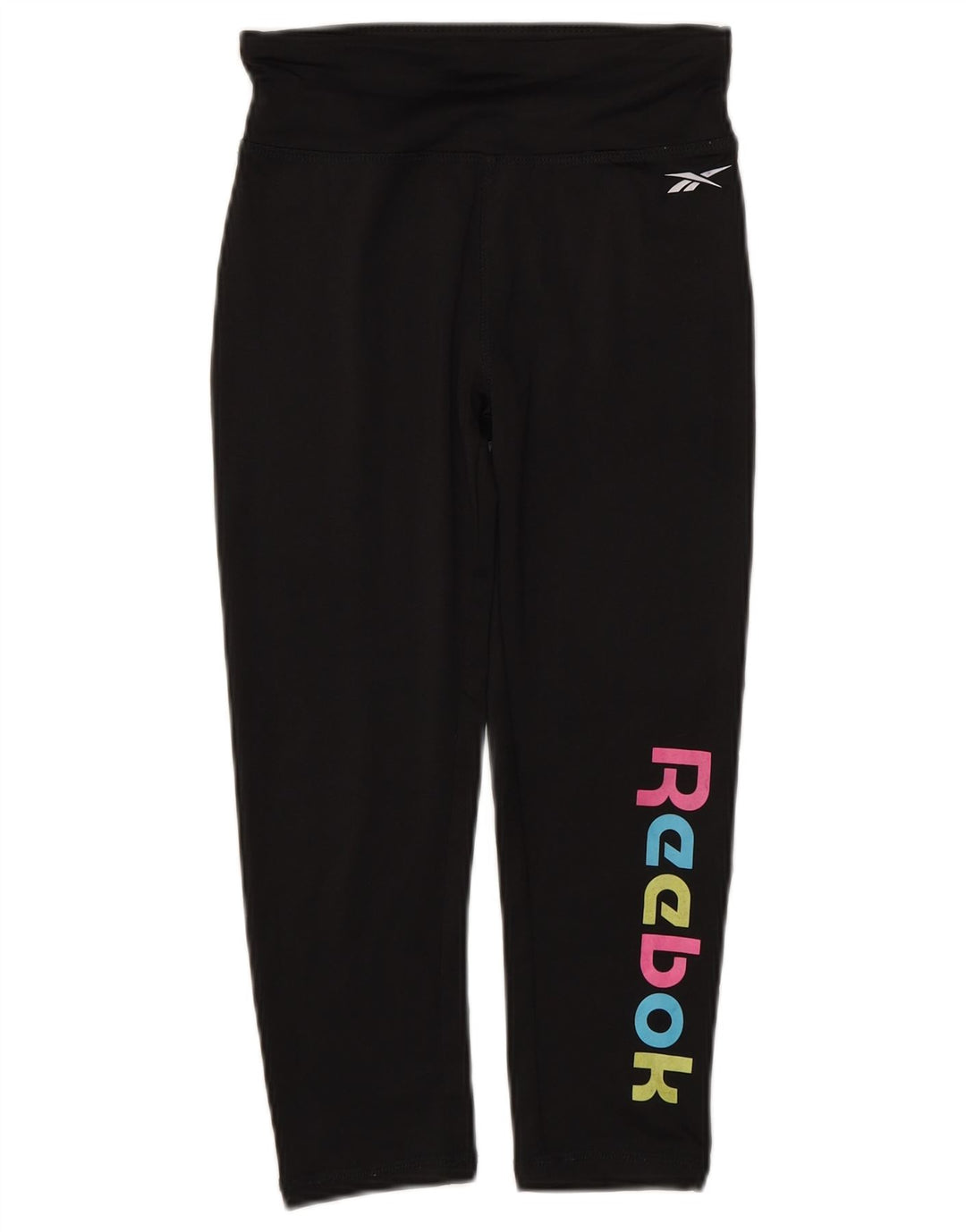 Reebok Capri-Leggings mit Grafik für Mädchen, 10–11 Jahre, schwarzes Polyester