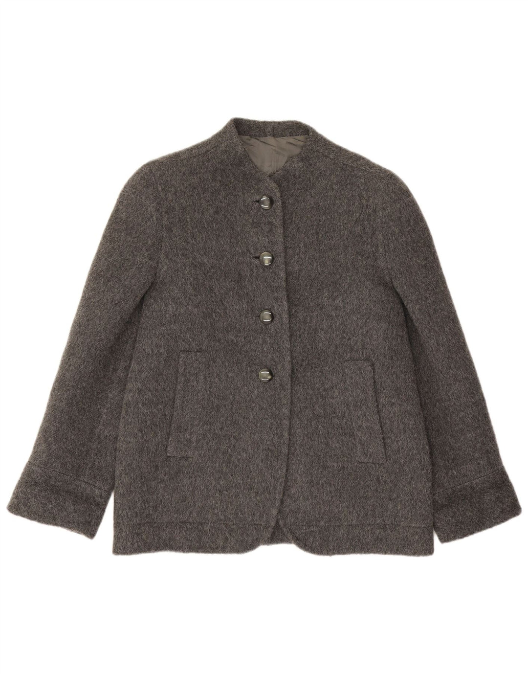 Vintage Damen 4-Knopf-Blazerjacke UK 14 Large Grau
