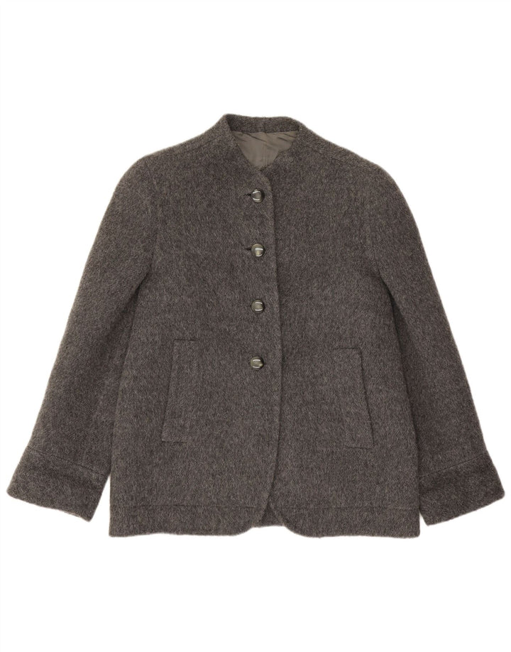 Vintage Damen 4-Knopf-Blazerjacke UK 14 Large Grau