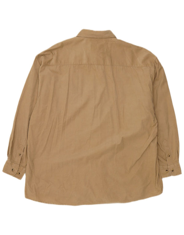 Vintage Herren Cordhemd 2XL Beige Baumwolle