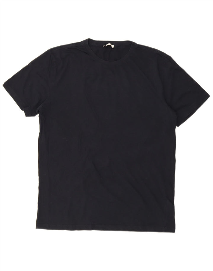 Reiss Herren T-Shirt Top Large Marineblau Baumwolle