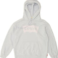LEVI'S Womens Graphic Hoodie Jumper UK 14 Medium Blue Cotton Vintage Levi's and Second-Hand Levi's from Messina Hembry 