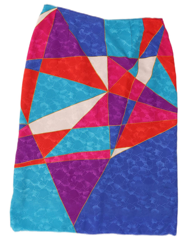 Vintage Damen gerader Rock W30 Medium Mehrfarbig Geometrisch