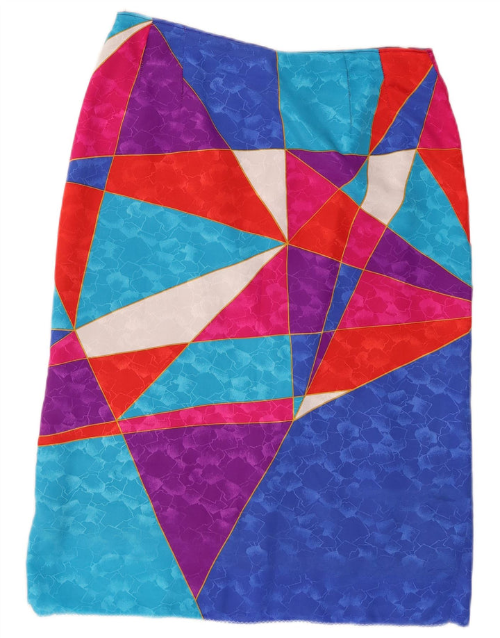 Vintage Damen gerader Rock W30 Medium Mehrfarbig Geometrisch