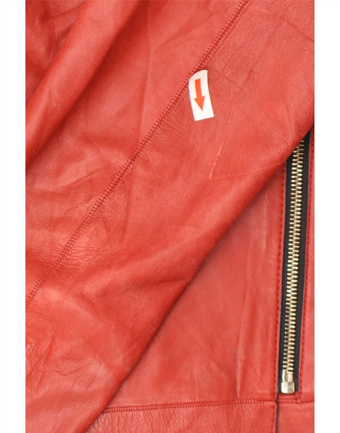 Massimo Dutti Herren-Leder-Bikerjacke, UK 36, kleines rotes Leder