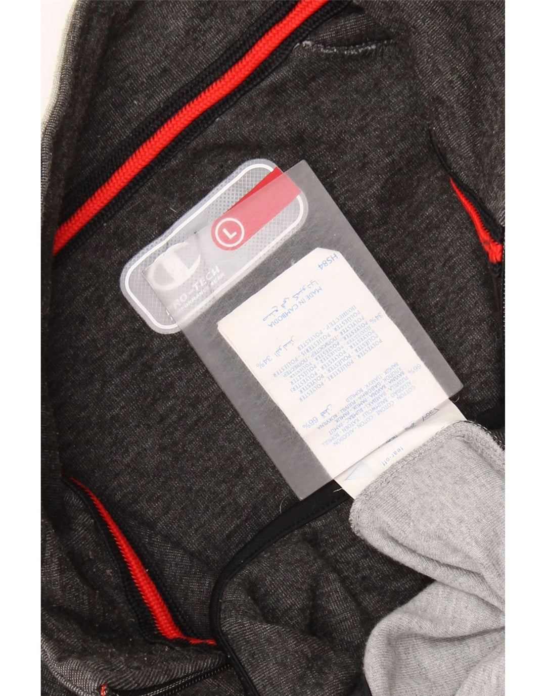 CHAMPION Herren-Trainingsanzug-Top-Jacke, große graue Baumwolle