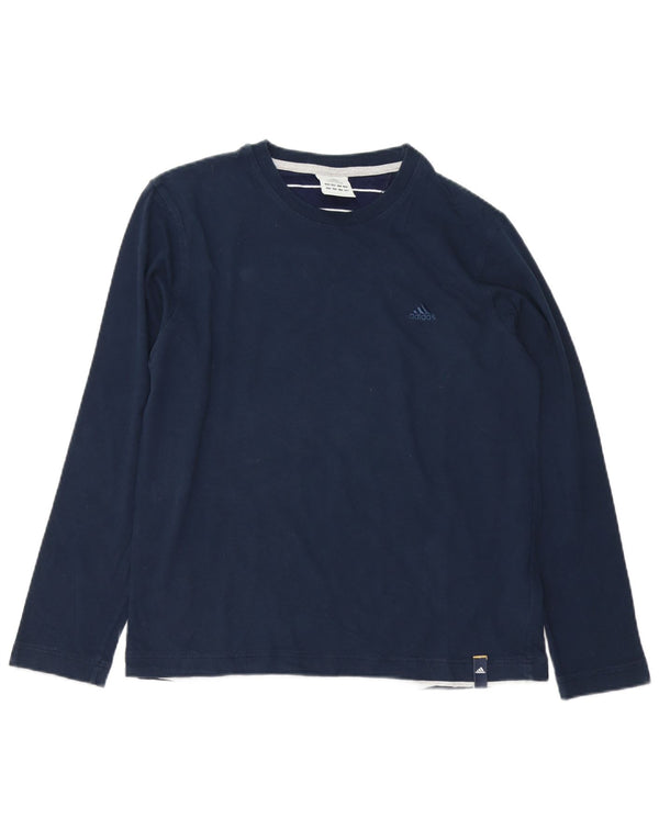 Adidas Herren Top Langarm UK 36/38 Small Marineblau Baumwolle