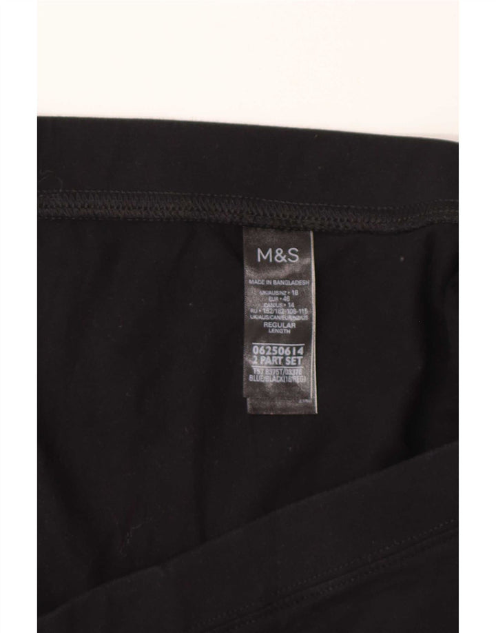 Marks & Spencer Damen Leggings UK 18 XL Schwarz Baumwolle