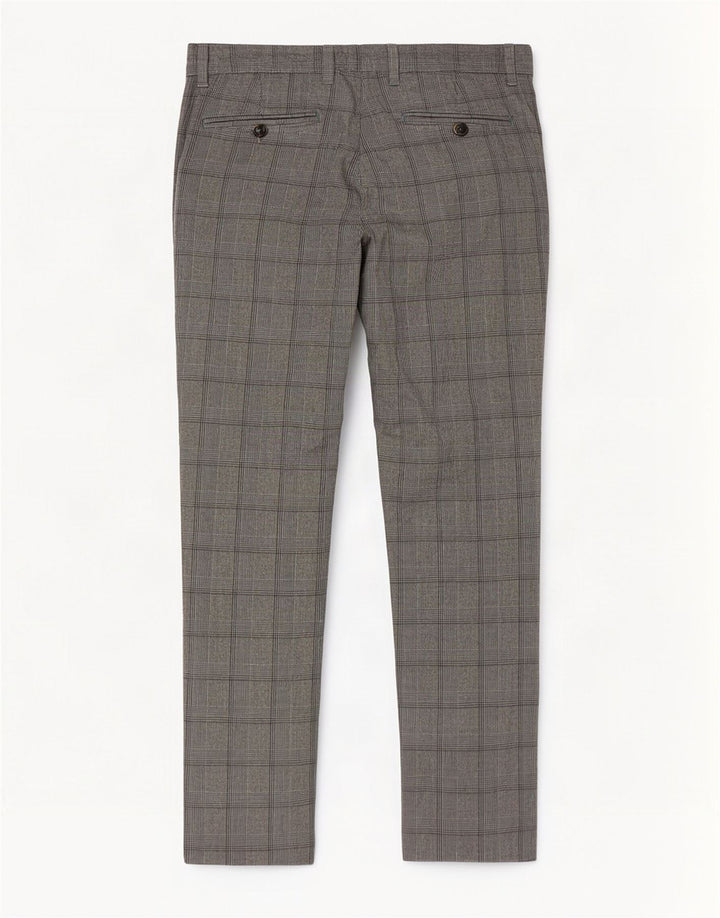 Ted Baker Slim Freizeithose für Herren, W32, L31, grau kariertes Polyester