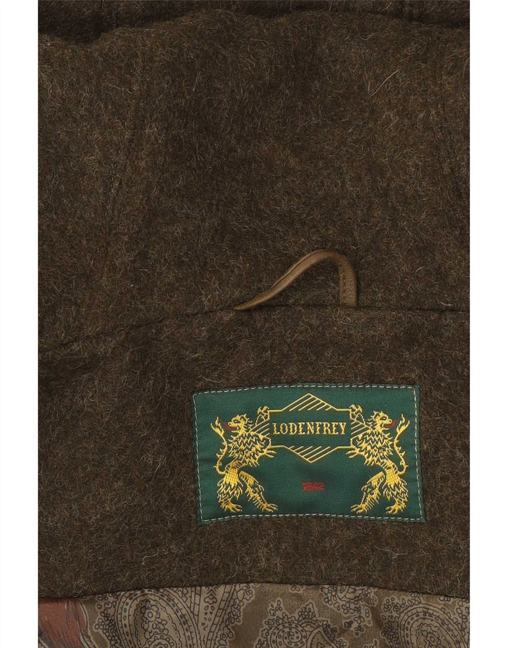 Lodenfrey Herren-Dufflecoat mit Kapuze, EU 50, große grüne Wolle