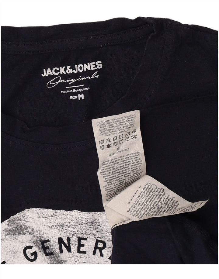 Jack & Jones Herren-T-Shirt mit Grafik, mittlere Marineblau-Baumwolle