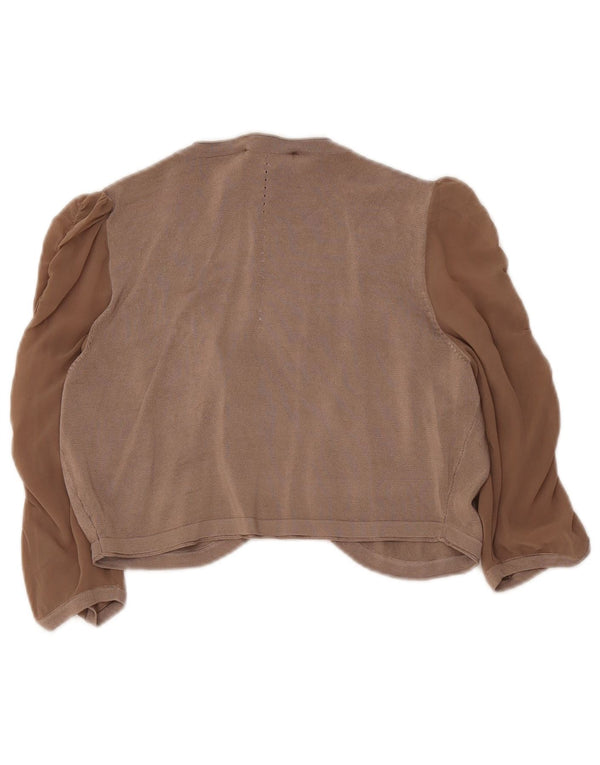 Coast Bolero-Pullover mit 3/4-Ärmeln für Damen, UK 14, Mittelbraun, Farbblock