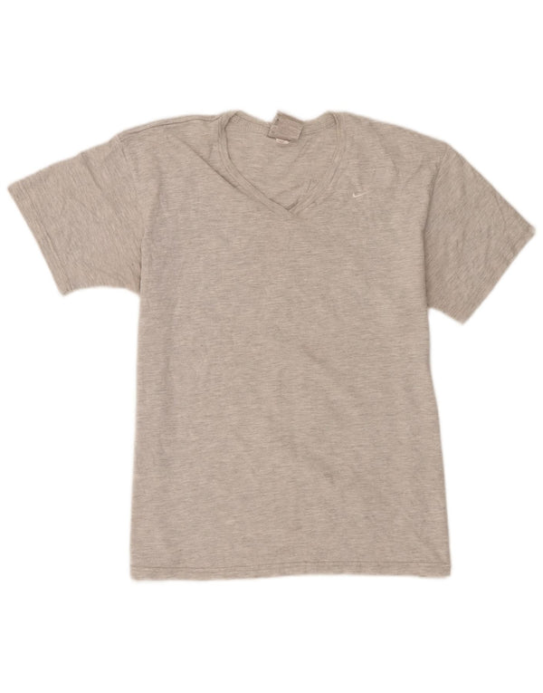 Nike Damen T-Shirt Top US 12/14 Große grau gefleckte Baumwolle