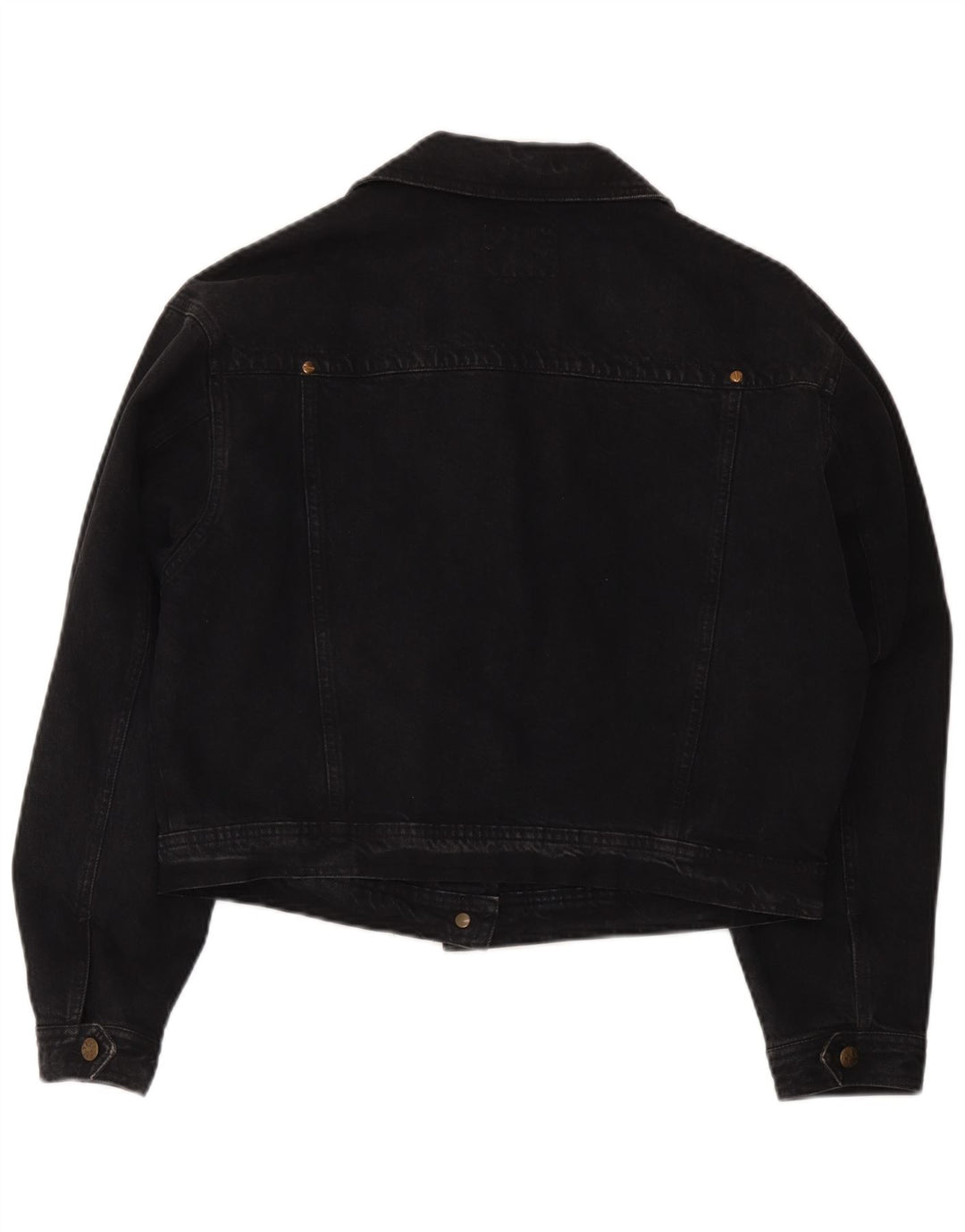 Trussardi Damen Crop Denim Jacke UK 12 Medium Schwarz