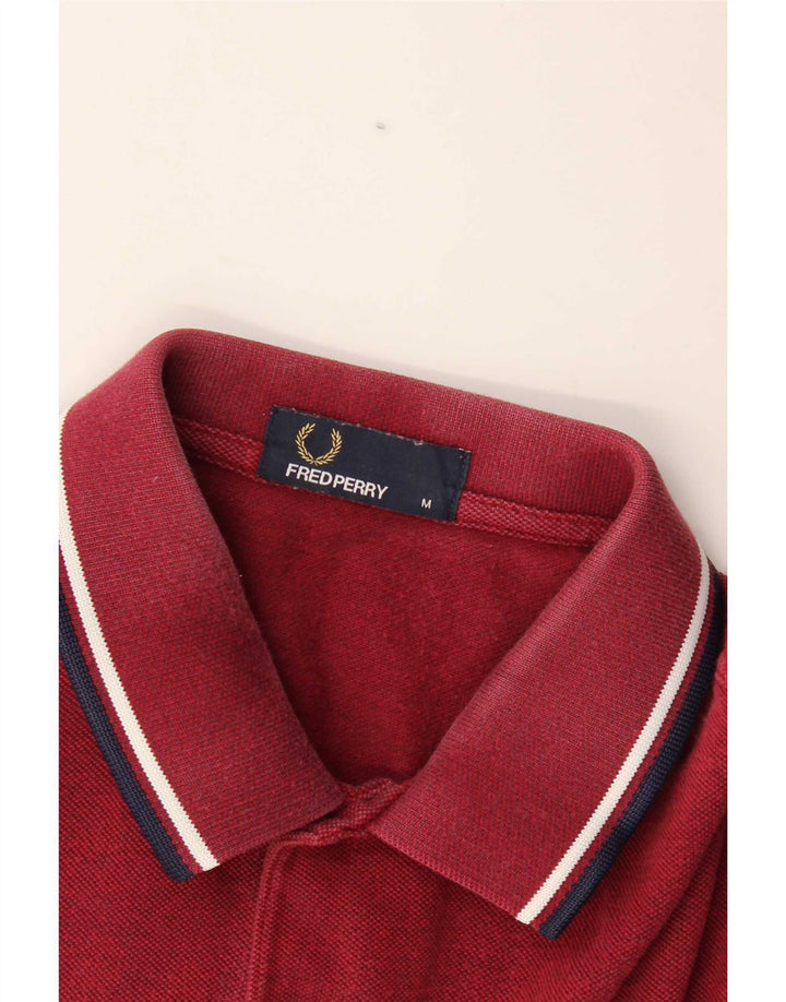 Fred Perry Herren Poloshirt Mittel Burgunderrot gestreift