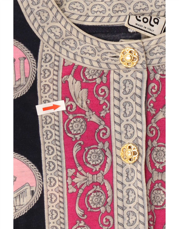 Liola Damen-Strickjacke mit abstraktem Muster, UK-Gr. 16, große schwarze Wolle