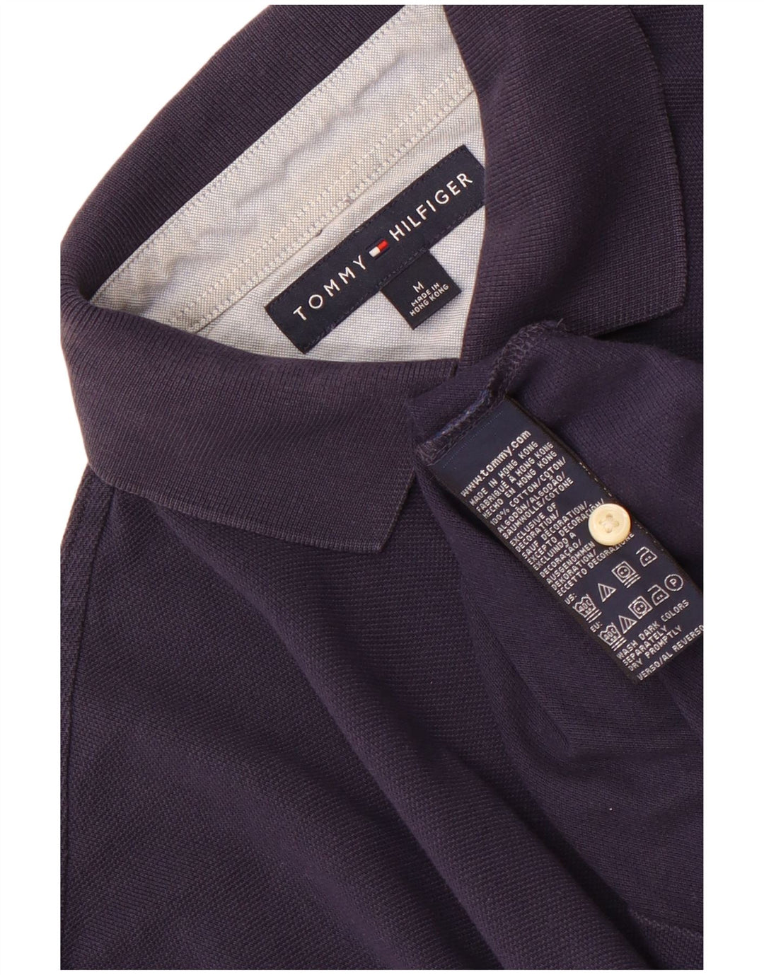Tommy Hilfiger Herren-Poloshirt, mittelmarineblaue Baumwolle