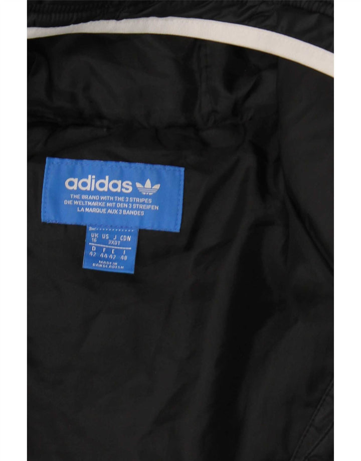 Adidas Damen Kapuzenjacke, gepolstert, UK 16, Größe L, Schwarz, Polyester
