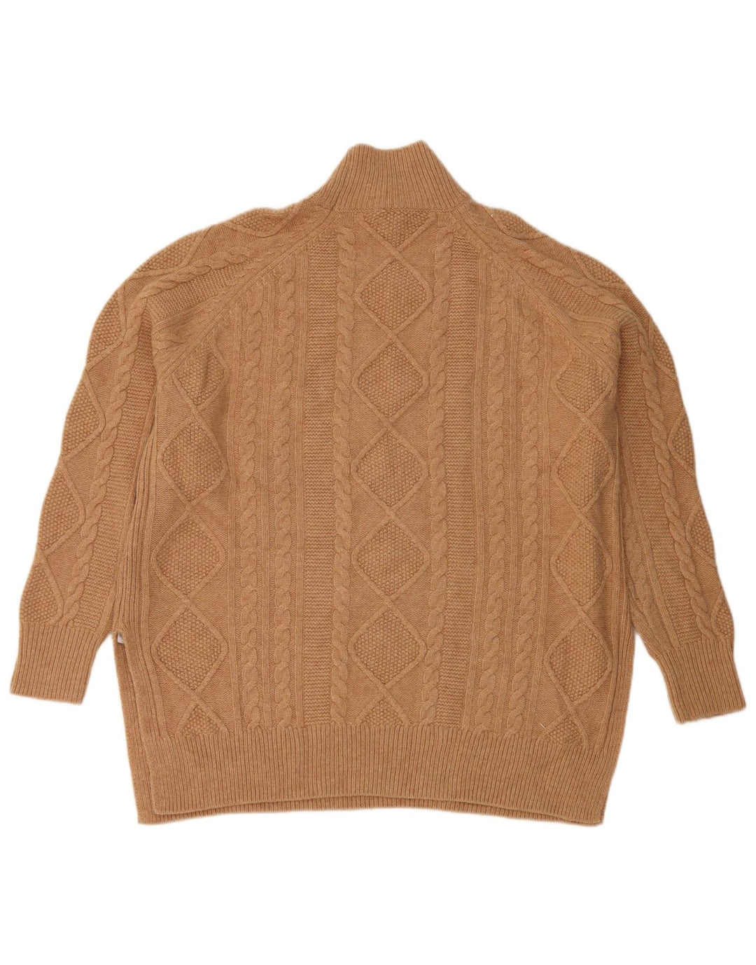 Reiss Damen-Pullover mit Rollkragen, übergroß, UK 14, mittelbraune Wolle