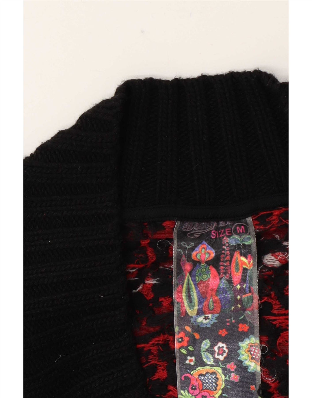 Desigual Damen-Tunika-Oberteil mit abstraktem Muster, UK 12, mittelschwarz
