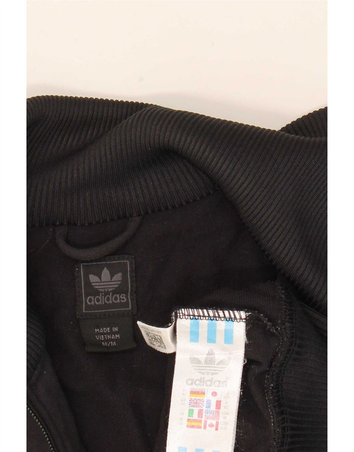 Adidas Damen Trainingsanzug Top Jacke UK 14 Medium Schwarz Polyester