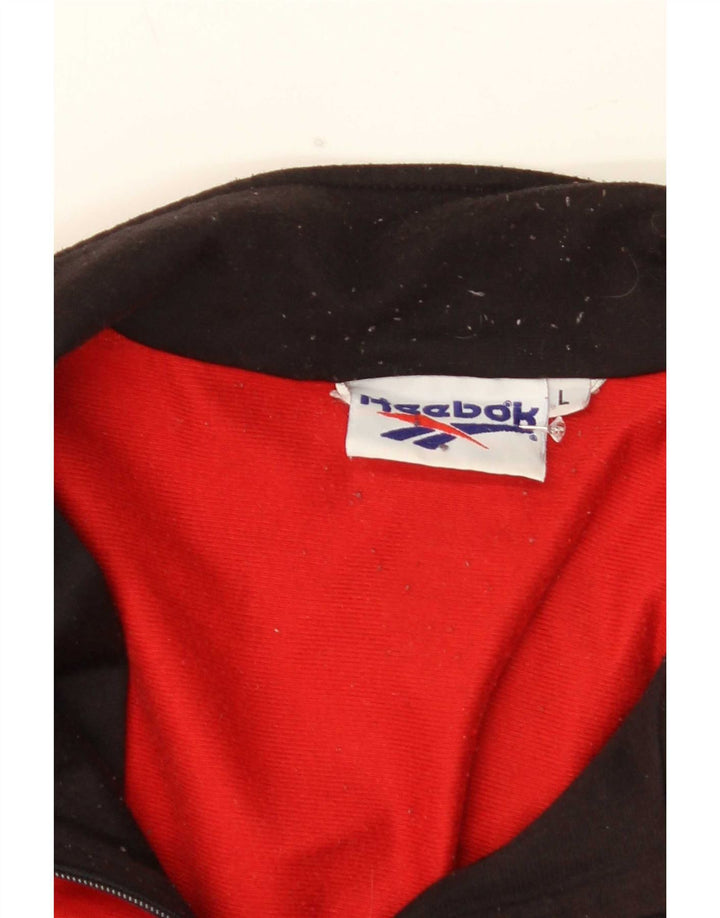 Reebok Herren-Trainingsanzug mit grafischem Oberteil, groß, rot, Farbblock