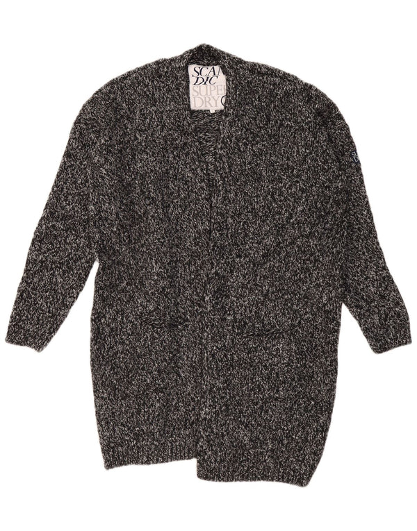 SUPERDRY Damen-Strickjacke in Übergröße, lang geschnitten, Gr. 18, XL, Grau meliert