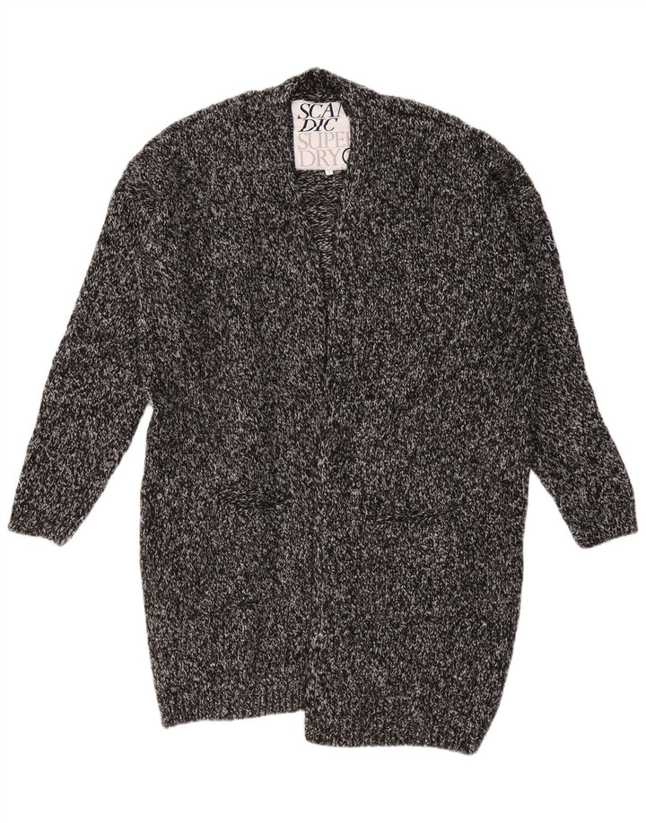 SUPERDRY Damen-Strickjacke in Übergröße, lang geschnitten, Gr. 18, XL, Grau meliert