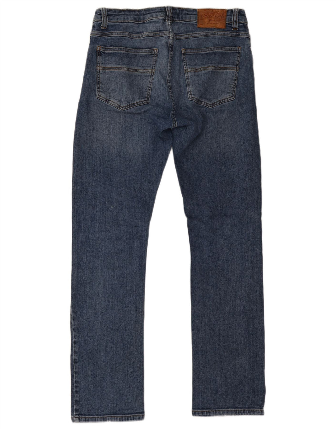 Weird Fish Herren Straight Jeans W32 L30 Blaue Baumwolle