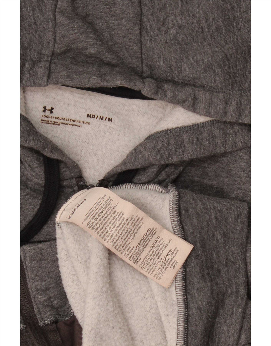 Under Armour Damen-Kapuzenpullover mit Reißverschluss, UK 14, Mittelgrau, Farbblock