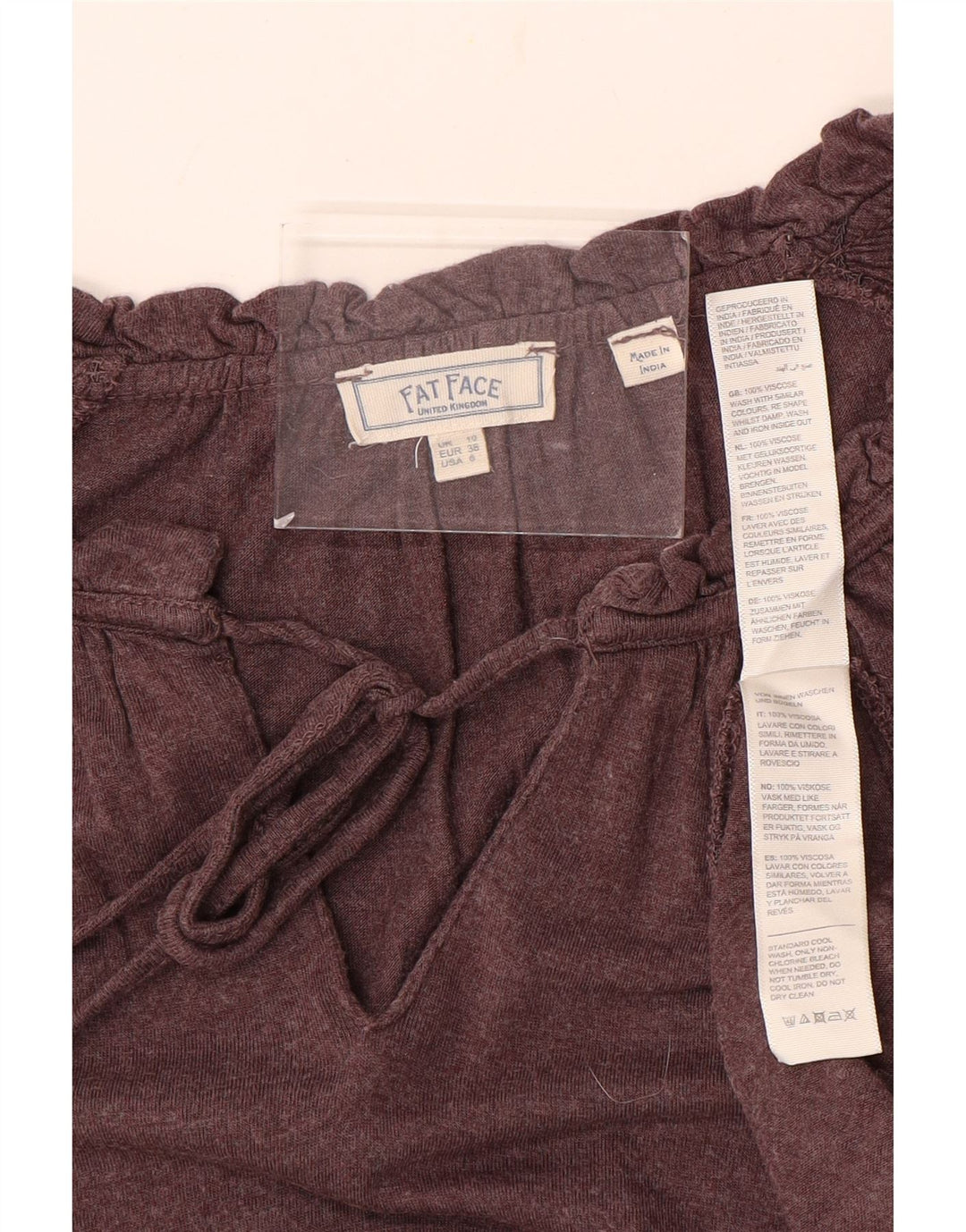 FAT FACE Damen-Bluse, übergroß, langärmlig, Gr. 10, Größe S, braun, Viskose