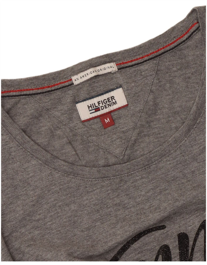 Tommy Hilfiger Damen T-Shirt mit Grafik, UK 14, Mittelgrau