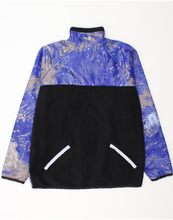 Vintage Herren-Trainingsanzug-Top-Jacke XL, blau geblümtes Polyester