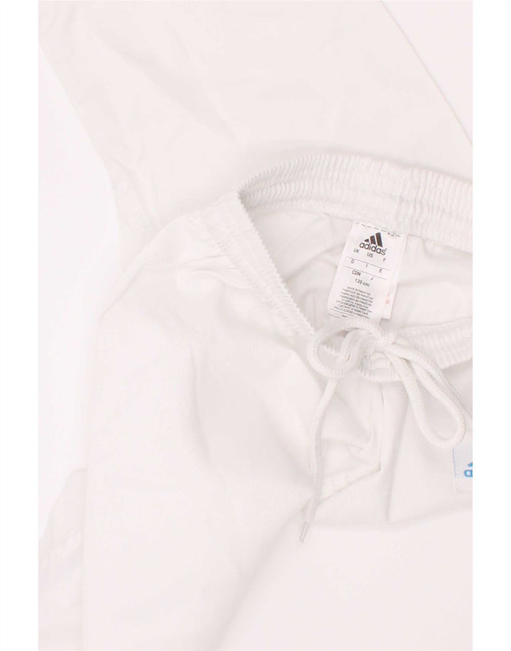 Adidas Crop-Trainingshose für Jungen, 7–8 Jahre, weißes Polyester