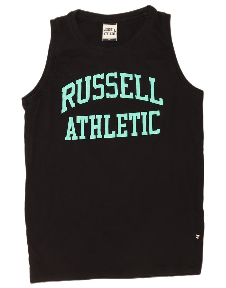 Russell Athletic Herren-Top mit Grafik, 2XL, Schwarz