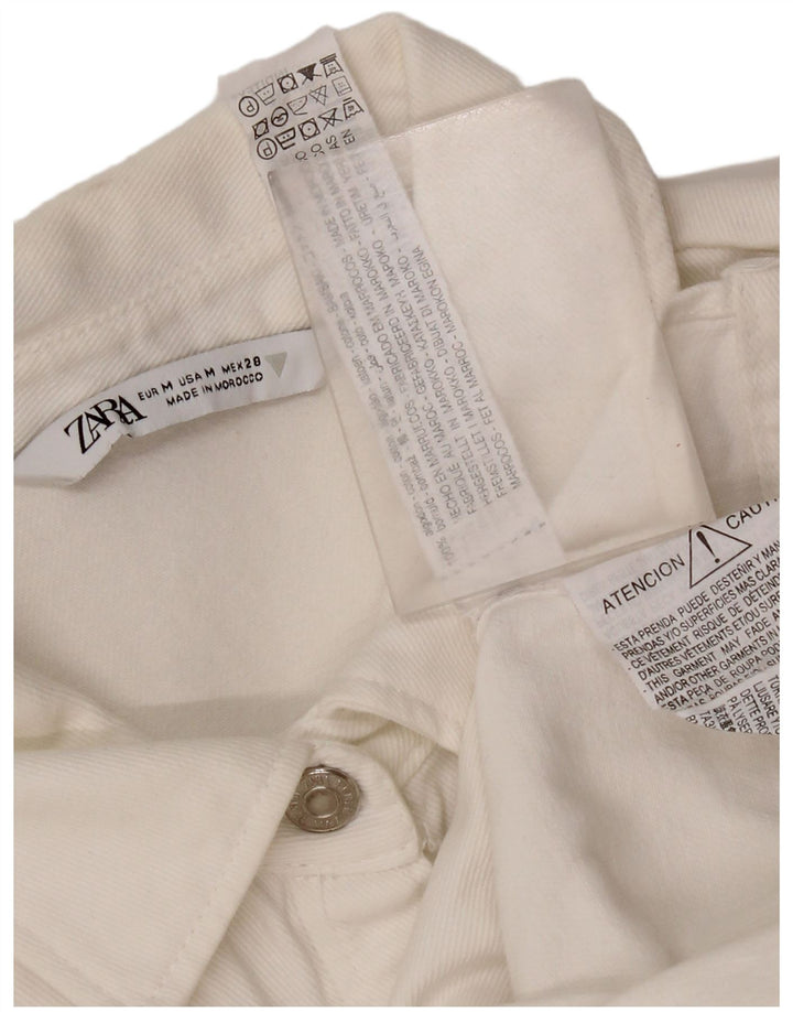 Zara Damen Jeanskleid mit Rüschen vorne, UK 12, mittelweiße Baumwolle
