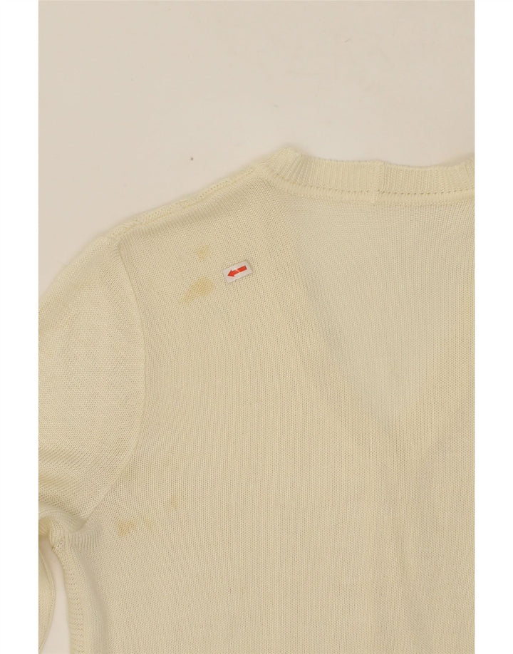 VINTAGE Womens Cardigan Sweater UK 14 Large Beige Vintage Vintage and Second-Hand Vintage from Messina Hembry 