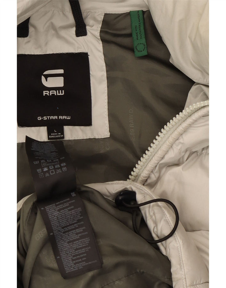 G-STAR Herren-Jacke mit Kapuze, gepolstert, UK 40, Größe L, grau, Polyester