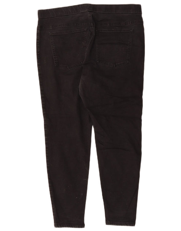 Marks & Spencer Damen Crop Jegging Jeans UK 16 Large W32 L25 Schwarze Baumwolle