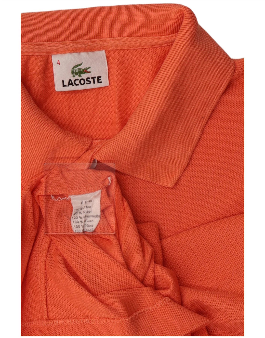 Lacoste Herren-Poloshirt, Größe 4, mittelorange Baumwolle
