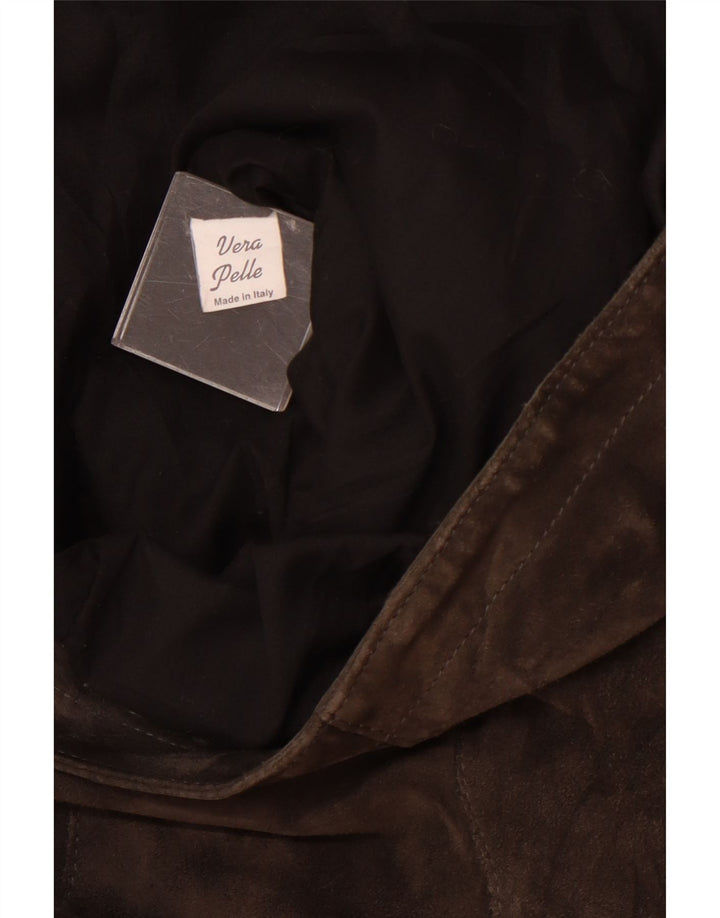 Vintage Damen Wildlederjacke UK 12 Mittelbraunes Leder