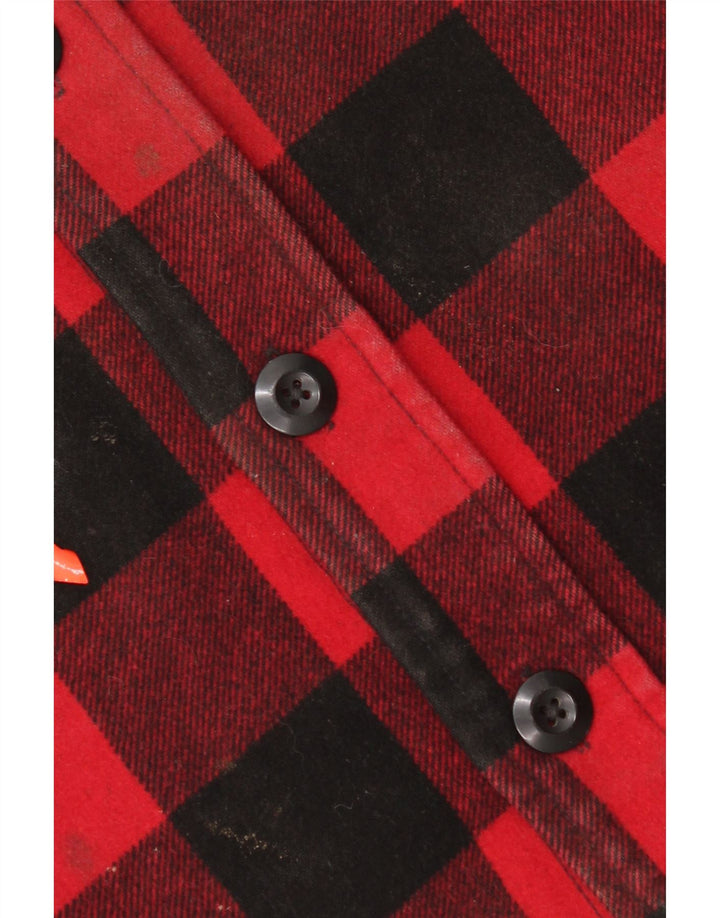 Nike Herren-Lumberjack-Flanellhemd XL aus roter Gingham-Wolle