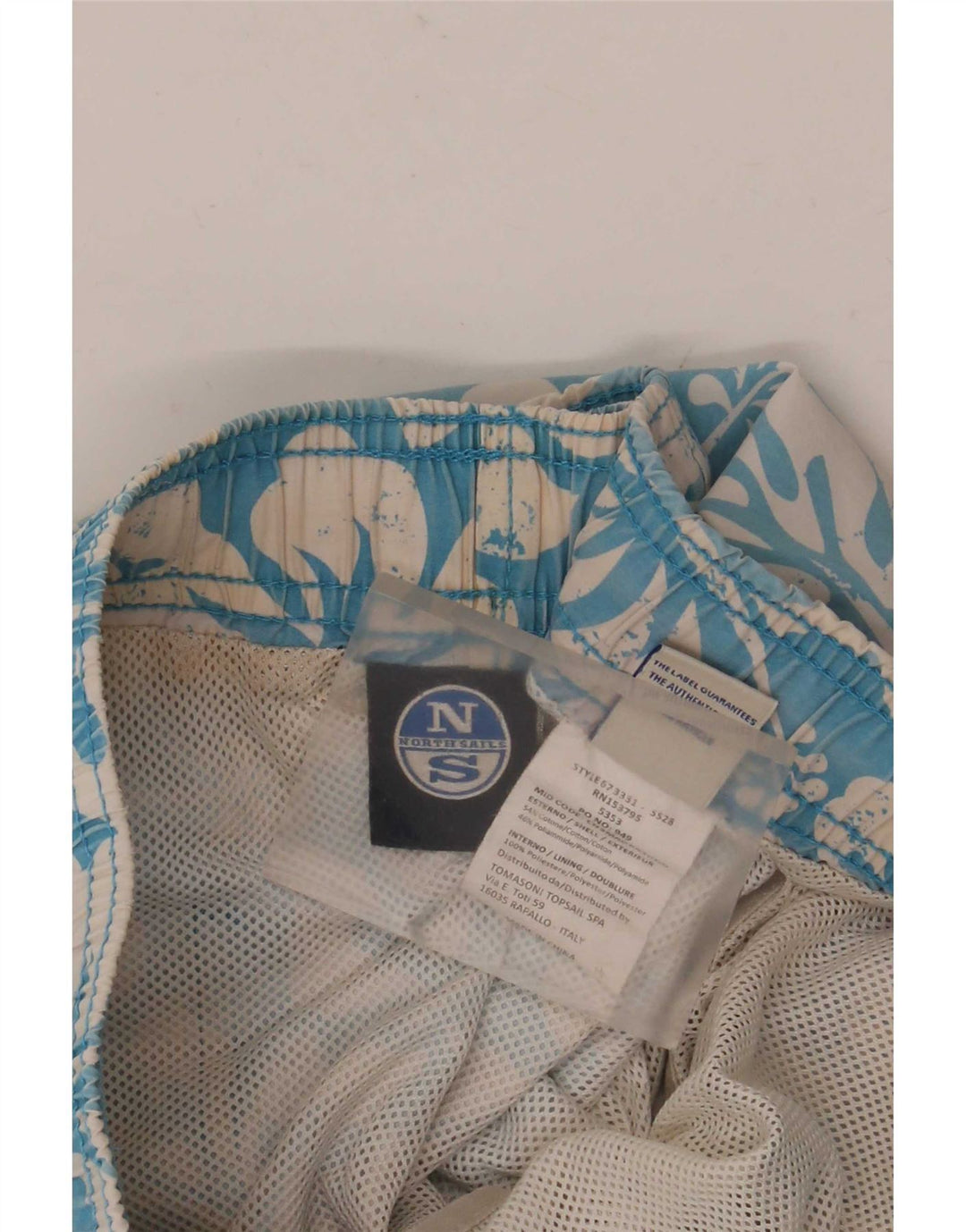 North Sails Herren-Badeshorts aus mittelblauer Baumwolle mit Blumenmuster