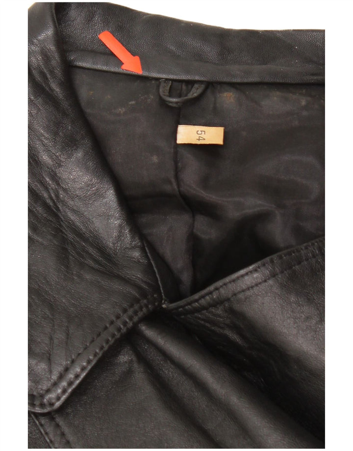 Vintage Herren Ledermantel UK 38 Mittelschwarzes Leder