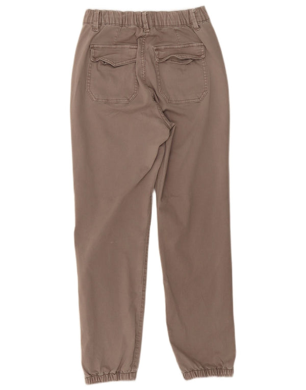 Marks & Spencer Damen Tapered Jeans UK 8 Small W24 L25 Braune Baumwolle