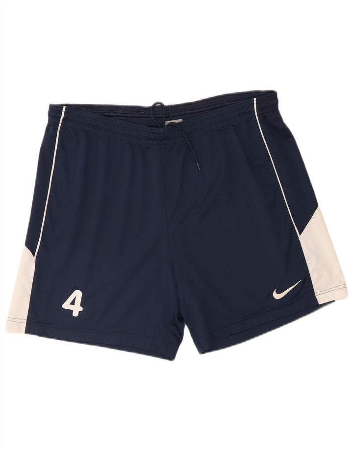 Nike Herren-Sportshorts, groß, marineblaues Farbblock-Polyester