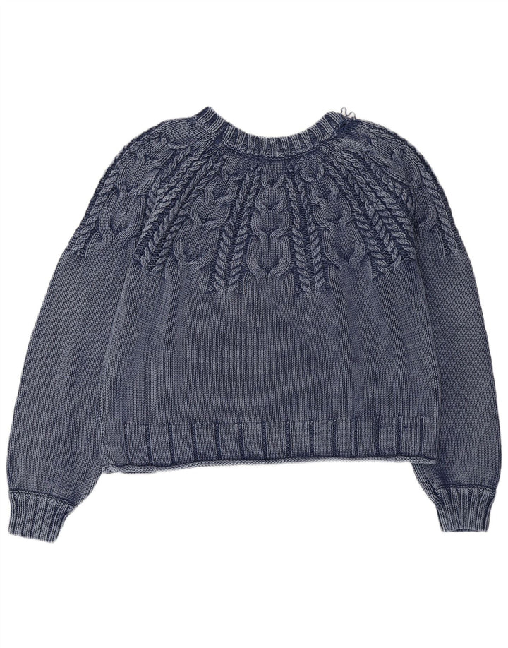 WHITE STUFF Damen Pullover mit bauchfreiem U-Boot-Ausschnitt, Gr. 40, Marineblau