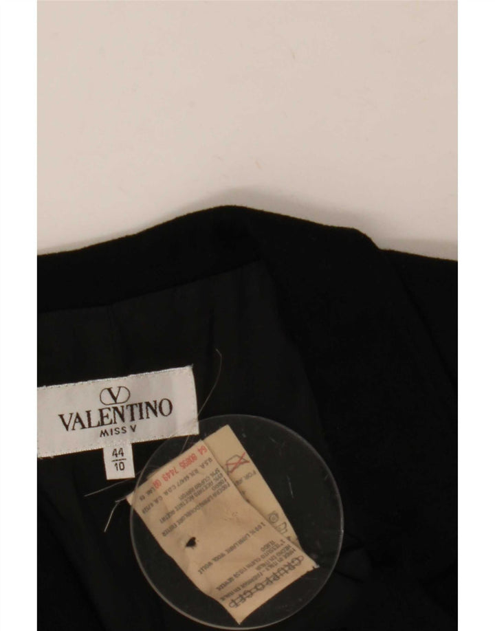 Valentino Damen-Blazerjacke mit 4 Knöpfen, IT 44, mittelschwarze Wolle